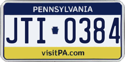 PA license plate JTI0384
