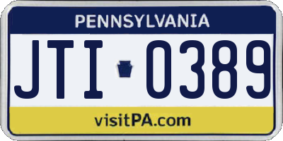 PA license plate JTI0389