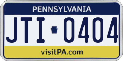 PA license plate JTI0404