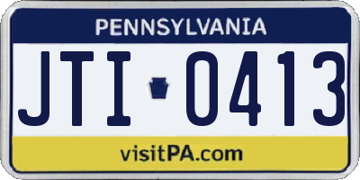 PA license plate JTI0413