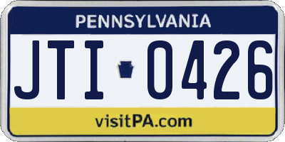 PA license plate JTI0426