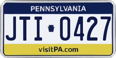 PA license plate JTI0427