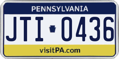PA license plate JTI0436