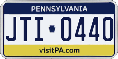 PA license plate JTI0440