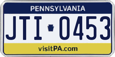 PA license plate JTI0453