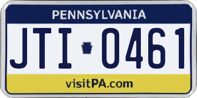 PA license plate JTI0461