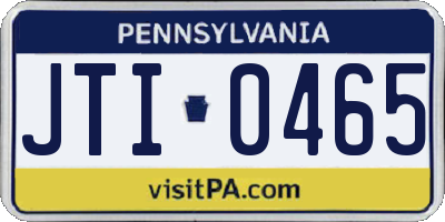 PA license plate JTI0465