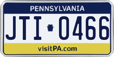 PA license plate JTI0466