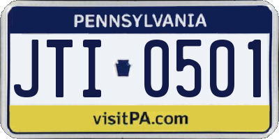 PA license plate JTI0501