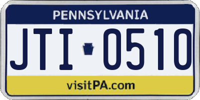 PA license plate JTI0510