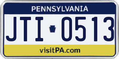 PA license plate JTI0513
