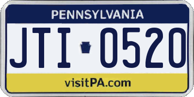 PA license plate JTI0520