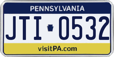 PA license plate JTI0532