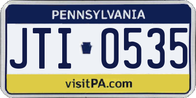 PA license plate JTI0535