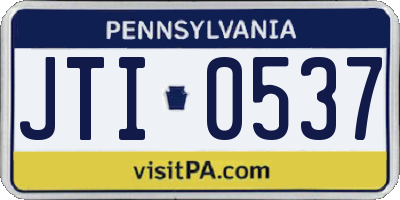 PA license plate JTI0537