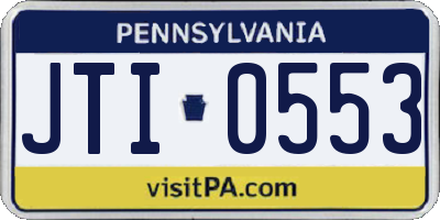 PA license plate JTI0553