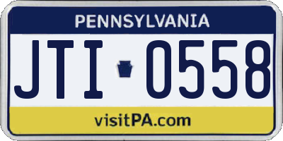 PA license plate JTI0558