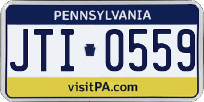 PA license plate JTI0559