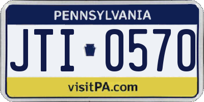 PA license plate JTI0570