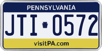 PA license plate JTI0572