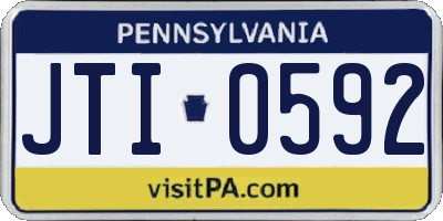 PA license plate JTI0592