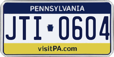 PA license plate JTI0604