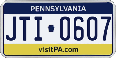 PA license plate JTI0607