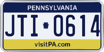 PA license plate JTI0614