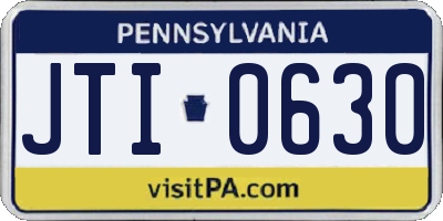 PA license plate JTI0630