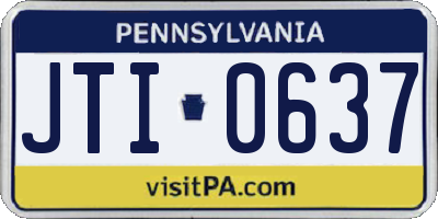 PA license plate JTI0637