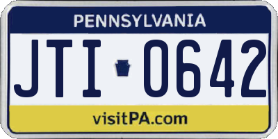PA license plate JTI0642