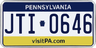 PA license plate JTI0646