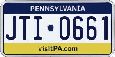 PA license plate JTI0661