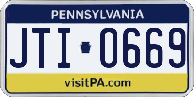 PA license plate JTI0669