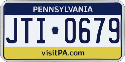 PA license plate JTI0679