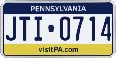PA license plate JTI0714
