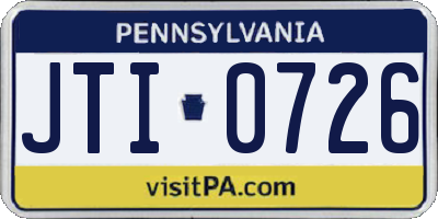 PA license plate JTI0726
