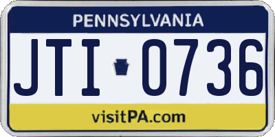 PA license plate JTI0736