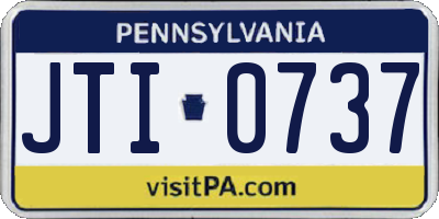 PA license plate JTI0737
