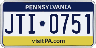 PA license plate JTI0751