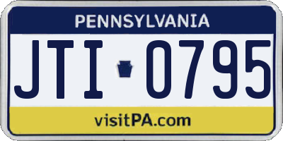 PA license plate JTI0795