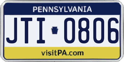 PA license plate JTI0806