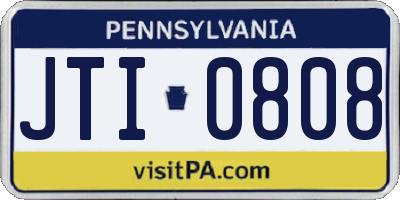 PA license plate JTI0808