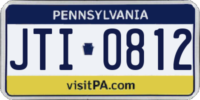 PA license plate JTI0812
