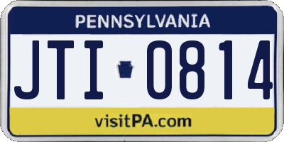 PA license plate JTI0814