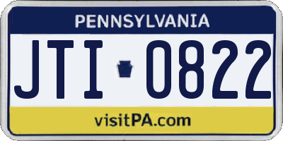 PA license plate JTI0822