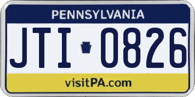 PA license plate JTI0826