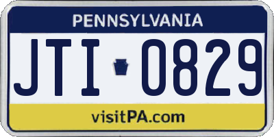 PA license plate JTI0829