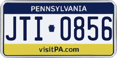 PA license plate JTI0856