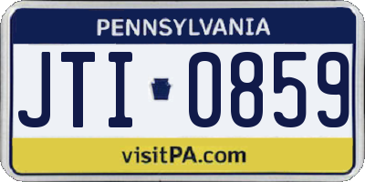 PA license plate JTI0859